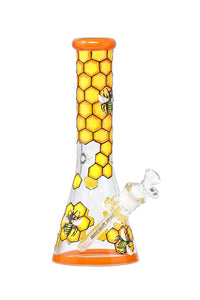 Nice Glass 12.5" 3D-Wrap Honey Bee Beaker