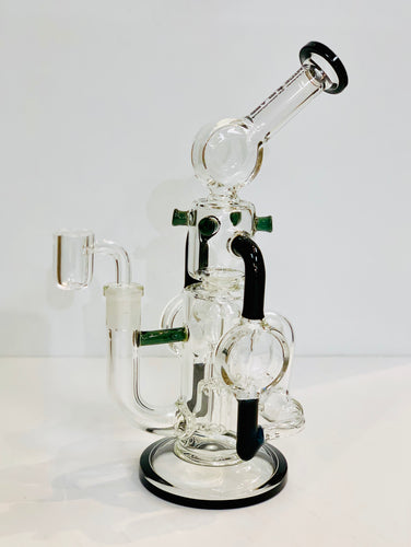 Niceglass 10.5 inch 3-Arm Drum Perc Recycler with Quartz Banger