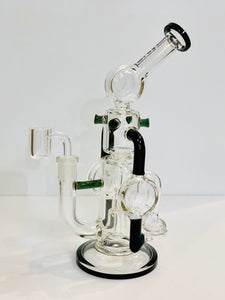 Niceglass 10.5 inch 3-Arm Drum Perc Recycler with Quartz Banger