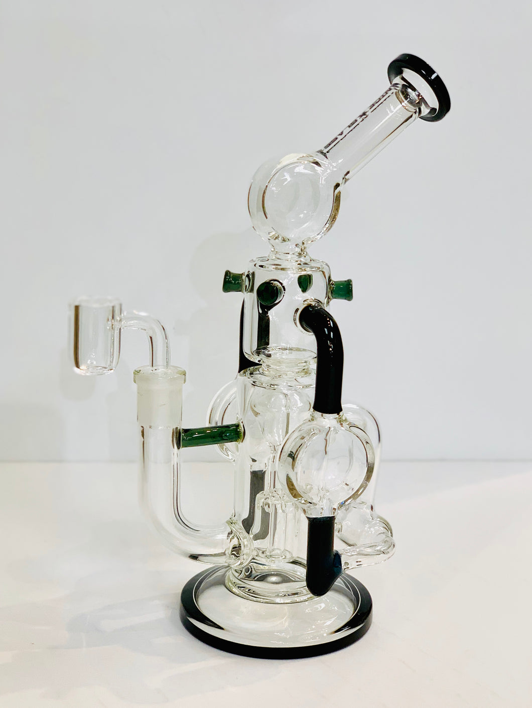 Niceglass 10.5 inch 3-Arm Drum Perc Recycler with Quartz Banger