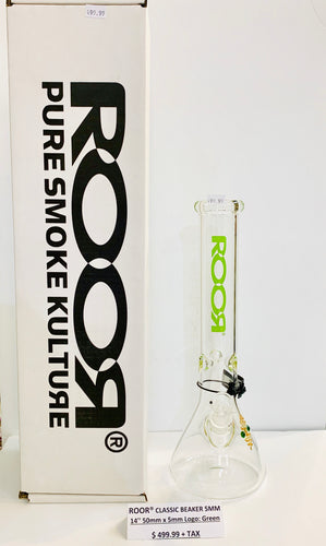 ROOR® CLASSIC BEAKER 5MM - 14'' 50mm x 5mm Logo: Green