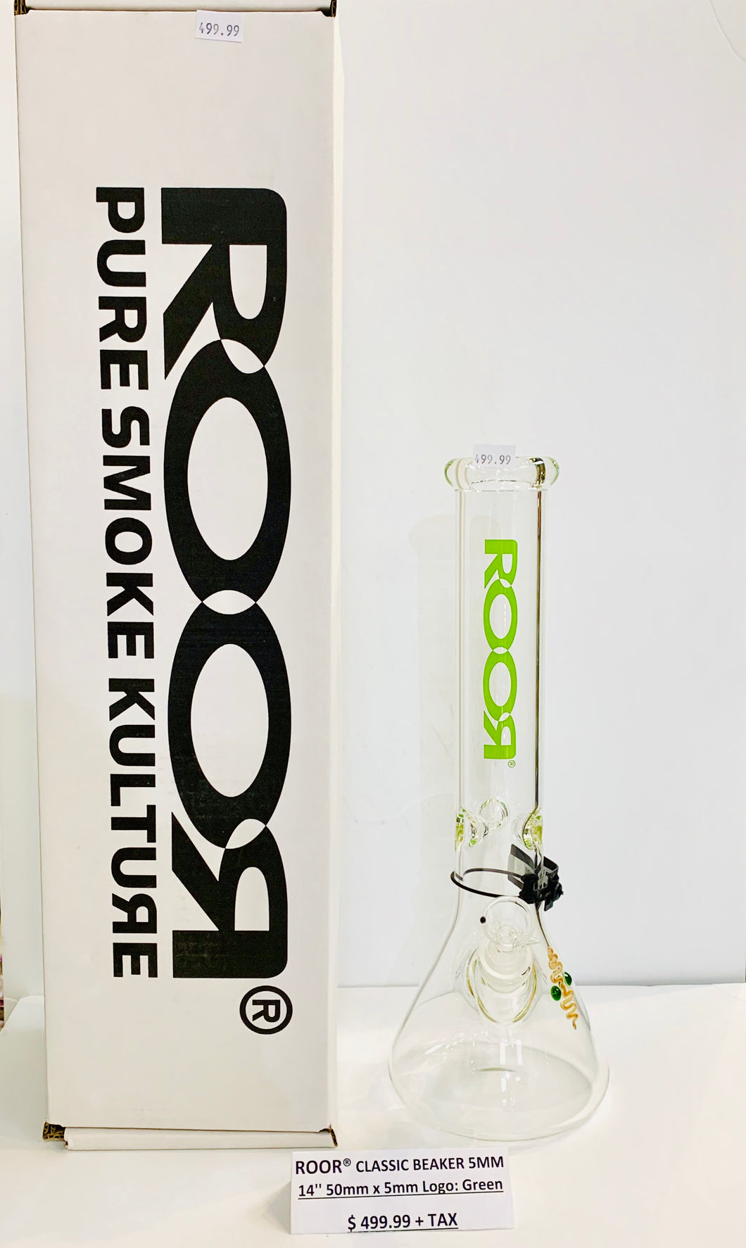 ROOR® CLASSIC BEAKER 5MM - 14'' 50mm x 5mm Logo: Green
