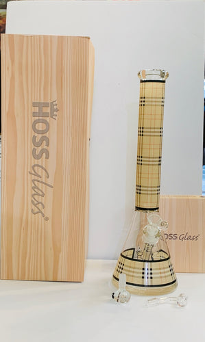 HOSS GLASS 18' BEAKER PLAID PATTERN